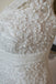 Crochet Pattern V Neck Beaded Trumpet Dramatic Lace Wedding Dress, WG641