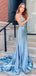 Gorgeous Mermaid Spaghetti Straps Backless V-neck Prom Dresses, FC6486