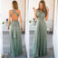 Long Convertible Floor-Length Bridesmaid Dress, V-Neck Backless Bridesmaid Dress, LB0662