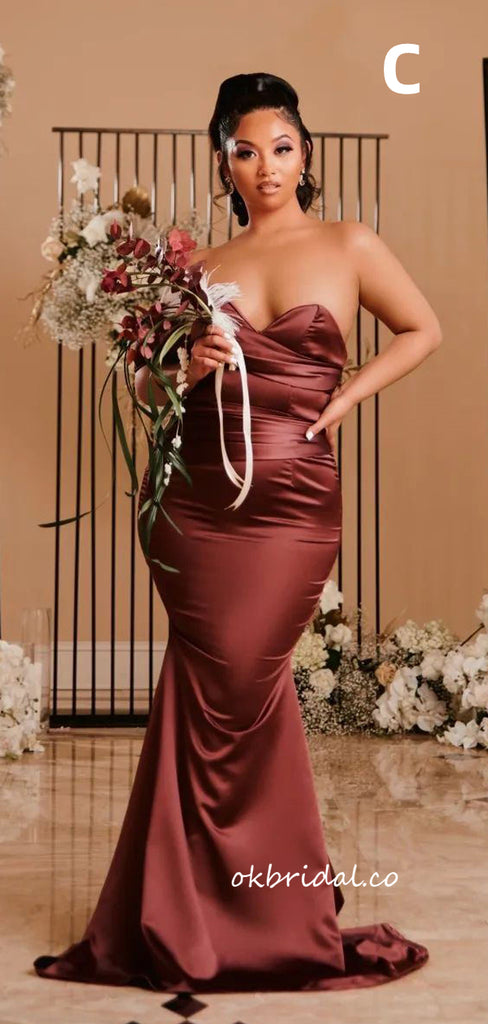 Mismatched Soft Satin Mermaid Floor-length Bridesmaid Dress, FC6638