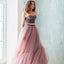 Two Pieces Sweet Heart Prom Dresses, Tulle Backless Prom Dresses, Prom Dresses Online, KX663