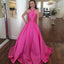 Newest Satin A-Line Prom Dresses, Simple Design Backless Prom Dresses, KX667