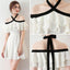 Short Off Shoulder Homecoming Dress, Halter Chiffon Knee-Length Homecoming Dress, LB0695