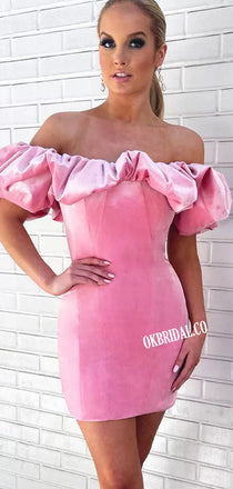 Charming Off Shoulder Velvet Mermaid Homecoming Dress, FC7002