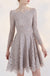 Off Shoulder Long Sleeve Lace Junior School Dress, Knee-Length Homecoming Dress, LB0723