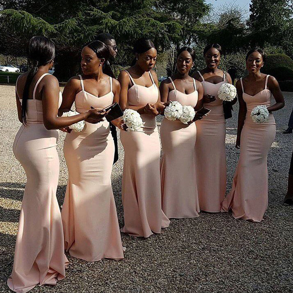 Sleeveless Bridesmaid Dress, Satin Mermaid Bridesmaid Dress, Sexy Floor-Length Bridesmaid Dress, LB0742