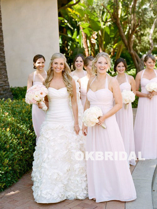 Pink Convertible Bridesmaid Dress,Cheap Chiffon Backless Bridesmaid Dress, KX746