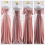 Mismatched Chiffon A-Line Simple Bridesmaid Dress, Lace-Up Floor-Length Bridesmaid Dress, LB0750