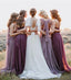 Convertible Mismatched Tulle Long Wedding Party Dresses Cheap Charming Bridesmaid Dresses, WG34