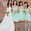 Short Knee-Length Sweet Heart Bridesmaid Dress, Cheap Chiffon Backless Bridesmaid Dress, KX779