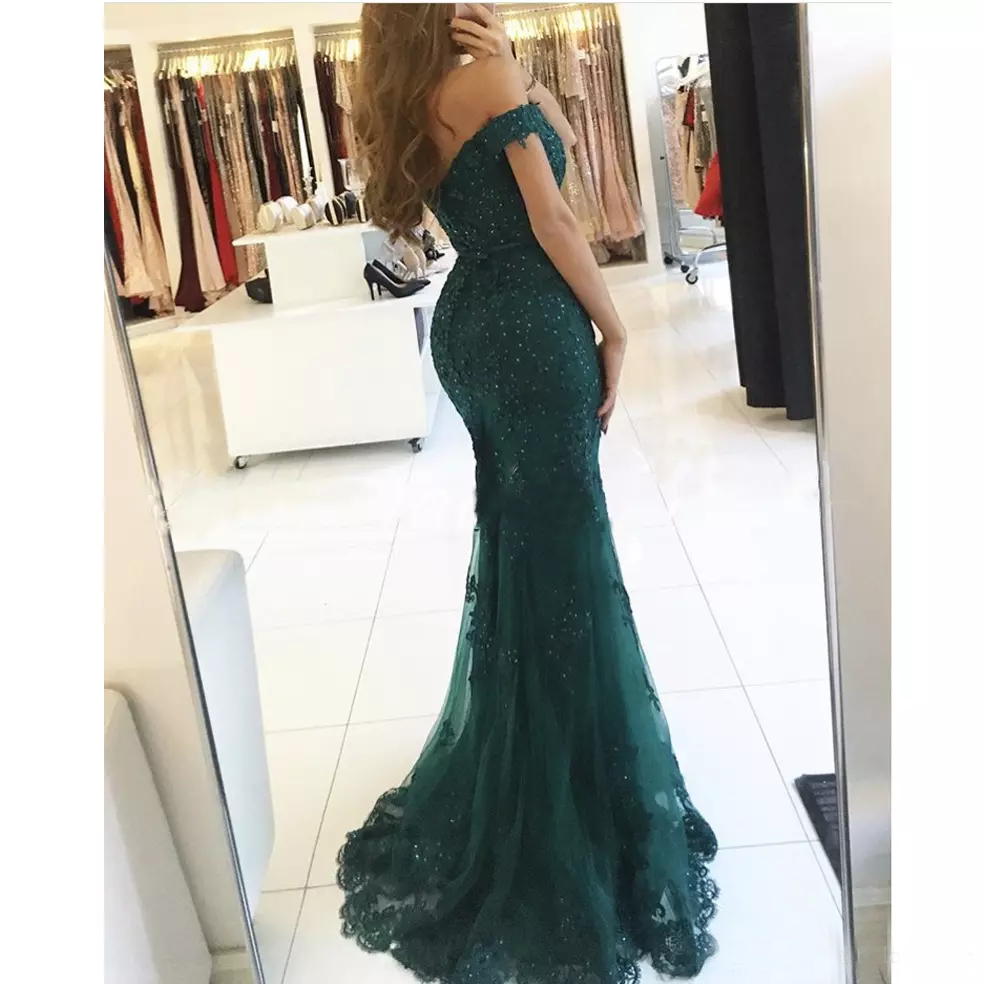 Long Prom Dress, Tulle Prom Dress, Off Shoulder Backless Prom Dress, Applique Prom Dress, Beading Prom Dress, Floor-Length Party Dresses, LB0785