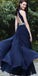 Beaded Sleeveless Prom Dress, Chiffon Prom Dress, A-Line Backless Prom Dress, LB0917