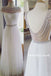 Boat Neckline Beaded Bridesmaid Dress, Chiffon Backless Cap Sleeve Floor-Length Bridesmaid Dress, LB0927