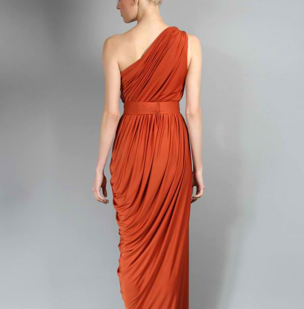 Charming One Shoulder Jersey Pleated Bridesmaid Dress, FC2736