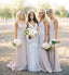 Jersey Slit Sleeveless Bridesmaid Dress, Sexy V-Neck Spaghetti Straps Bridesmaid Dress, KX1395