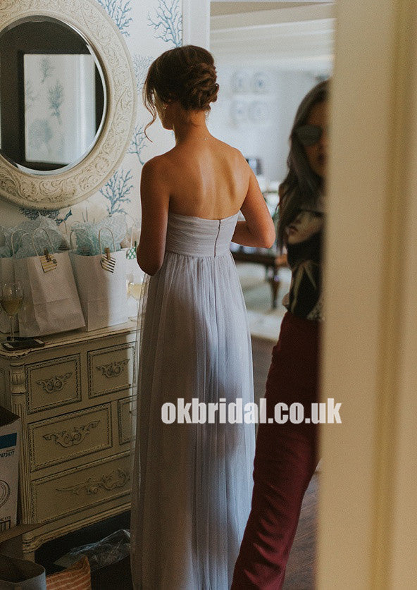 New Arrival Sweet Heart Bridesmaid Dress, Simple Tulle Backless A-Line Bridesmaid Dress, KX1133