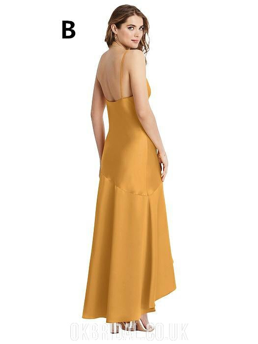 Mismatched Elastic Satin Simple Designed Bridesmaid Dress, FC4595