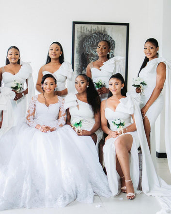 Newest Mermaid Off White Sexy Slit Sweetheart Bridesmaid Dress, FC5913