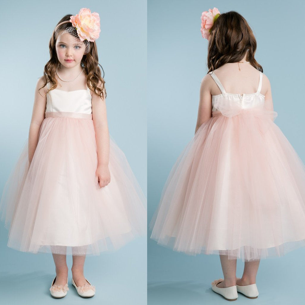 Simple Tulle Backless Flower Girl Dresses, Popular Little Girl Dresses, KX1154