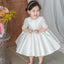 Half Sleeve Satin Flower Girl Dresses with Bow-Knot, Lace Popular Little Girl Dresses, KX1173