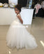 Lace Top V-Back Flower Girl Dresses, Tulle Applique Popular Little Girl Dresses, KX1195