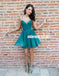 Spaghetti Straps Tulle Homecoming Dress, Backless A-Line Junior School Dress, KX1078