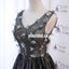 Beaded A-Line Lace Sleeveless Applique Homecoming Dress with Bow-Knot, KX1308