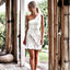 One Shoulder White Homecoming Dresses, Lace Sleeveless Homecoming Dresses, KX1518