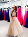 Two Piece High Neck Prom Dresses, Open Back Popular Prom Dresses, Charming Prom Dresses, PD0115