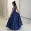 Charming Deep V-Neck Prom Dresses, Sleeveless Jersey A-Line Backless Prom Dresses, KX1256