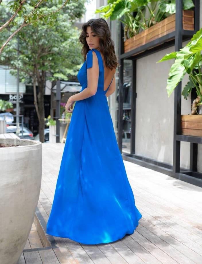 Inexpensive Simple V-Neck Jersey Slit A-Line Backless Prom Dresses, FC1564