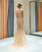 Sparkly Sequin Cap Sleeve Tulle Mermaid Backless Beaded Prom Dress, FC1777