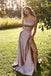 A-Line Sexy Slit Backless Cheap Straps Prom Dress, FC1977