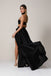 Two Pieces A-line Backless Sexy Slit Simple Prom Dress, FC4003