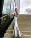 Stunning Mermaid Sexy Side Slit Long Sleeves Prom Dresses, FC4767