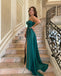 Sexy One-shoulder Mermaid Soft Satin Slit Prom Dresses, FC7010