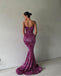 Spaghetti Straps Mermaid Backless Sequin Sparkle Long Prom Dresses, FC7011