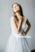 Long V-Neck Applique Sleeveless Wedding Dresses, Cheap Backless Tulle Wedding Dresses, KX845