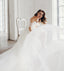 Honest Off Shoulder A-Line Wedding Dress, Tulle Backless Long White Wedding Dress,  KX1326