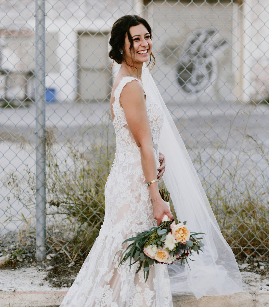 Gorgeous Mermaid Lace Seeveless Sweep Train Backless Wedding Dresses, FC1487