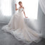 Charming Round Neckline A-Line Tulle Backless Lace Beaded Wedding Dresses, FC1636