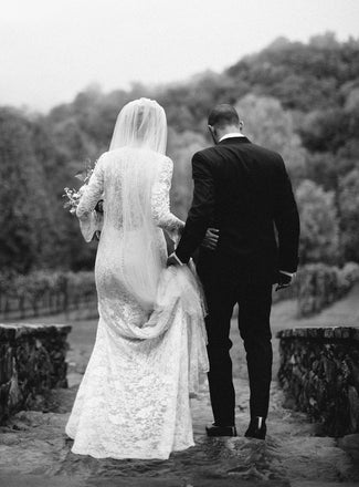Charming Lace Long Sleeve V-Neck Mermaid Long Wedding Dresses, FC1656