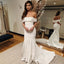 Elegant Off Shoulder Mermaid Simple Backless Satin Wedding Dresses, FC1731