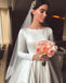 Elegant A-line Long Sleeve Simple Wedding Dresses, FC2027