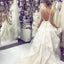 Unique Lace A-Line Wedding Dress, Backless Tulle V-Neck Charming Wedding Dress, KX9