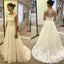 White Honest Lace Wedding Dresses, Charming A-Line Tulle Dresses, KX1051